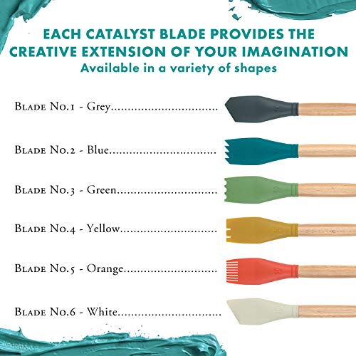 Princeton Catalyst Tools, Art Supplies for Texturizing and Moving Paint, Blade- 30mm, Orange