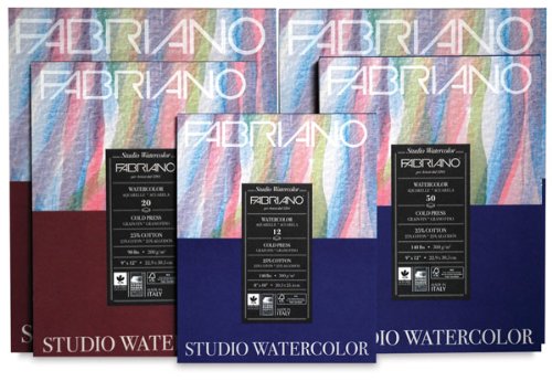 Fabriano Studio Watercolor Pad, Cold-Press, 11" x 14", 140 lb., 50 Sheets - color: White - 50 Sheets, size: 11 x 14, style: Cold Press