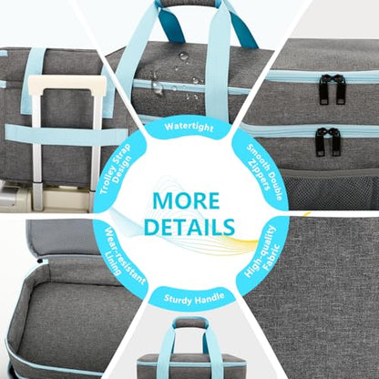 Crafts Storage Bag, Double-Layer Craft Organizer with Adjustable Dividers | Craft Supplies Organizer with Multiple Pockets for Beads, Jewelry & Sewing Tools, Portable Art Bag for Home, Classes & Travel