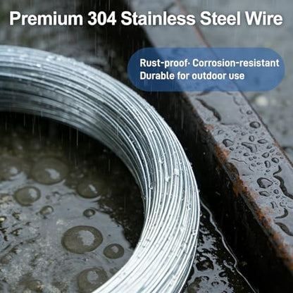 14 Gauge 304 Stainless Steel Wire 1.6mm Dia,65 Ft | Rust Proof,Light Duty For Garden Trellis,Plant Hangers,Bonsai,Sculpture,DIY Crafts,Outdoor Repair,Pliers Recommended