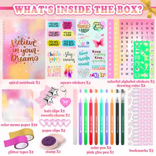 Nsrzua DIY Journal Kit for Girls,Toys for Ages 8-14 and Birthday Gifts for Girls - color: yellow