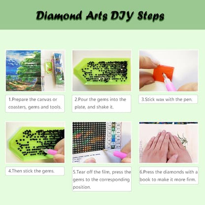 Lanzeyo Diamond Painting Kits for Adults, Landscape Diamond Art Kits, Diamond Dots Kits, Gem Art for Living Room Wall Art (Landscape) - color: 02 Landscape