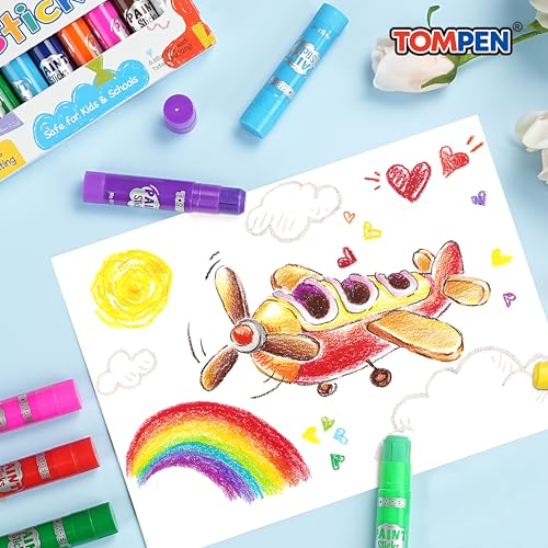 Tempera Paint Sticks for Kids & Artists,72 Pack 12 Vibrant Color | Non-Toxic,Quick Drying,Rainbow Colors,Washable Solid Paint Crayons,Ideal for Kids School Classroom Art Projects & DIY Crafts