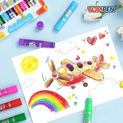 Tempera Paint Sticks for Kids & Artists,72 Pack 12 Vibrant Color | Non-Toxic,Quick Drying,Rainbow Colors,Washable Solid Paint Crayons,Ideal for Kids School Classroom Art Projects & DIY Crafts