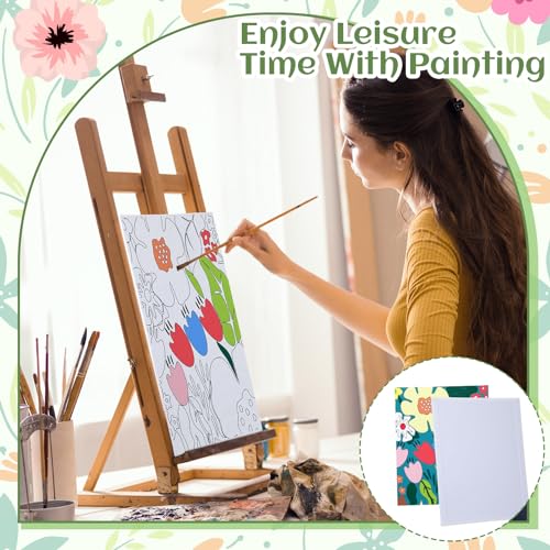 Tinlade 12 Pcs Pre Drawn Canvas for Painting Stretched,Flower Posters - size: Flower Posters