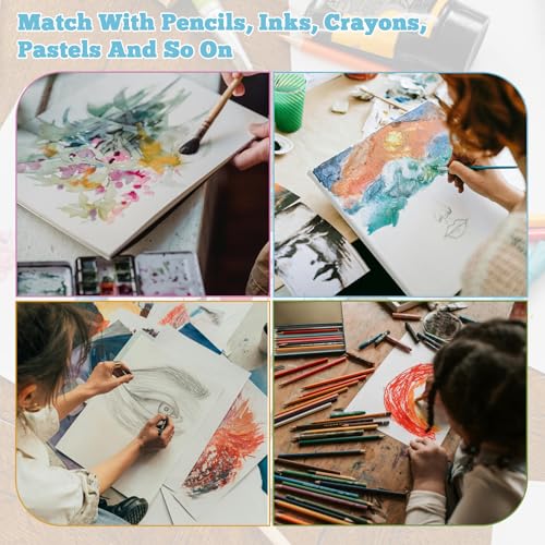 150 Pcs 8.5x11 Watercolor Paper Pad Cold Press Bulk Painting Paper | White Paper 110 lb 230 GSM Sketch Painting Pad for Watercolorist Beginning Artists Adults Craft - style: 8.5x11in-110LB/230GSM