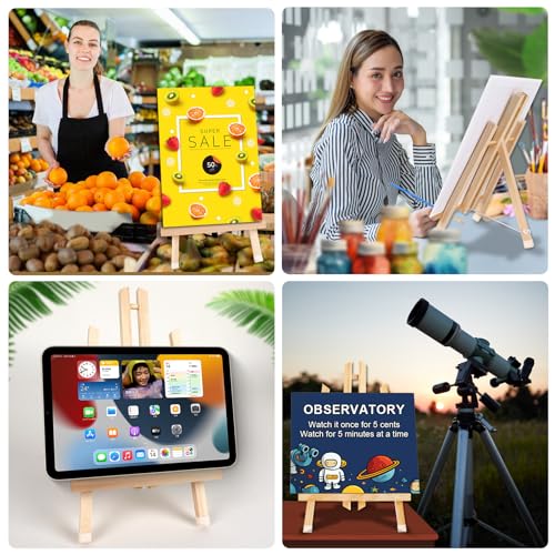 3 Pack 15 Inch Wood Easels, Easel Stand for Painting Canvases and Crafts | Tripod Painting Party Easel, Kids Student Tabletop Easels for Painting, Portable Canvas Photo Picture Sign Holder - style: 15"-3p
