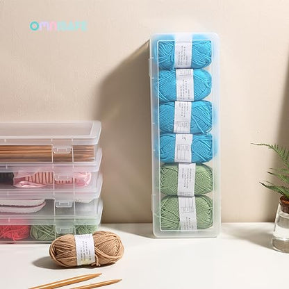 6 Pack Large Plastic Hobby Art Craft Organizer,Storage Containers | Stackable Design, Clear, Latching Lid, High-Grade Material, for Pencil Box, for Crayon - size: Large - 6 Pack