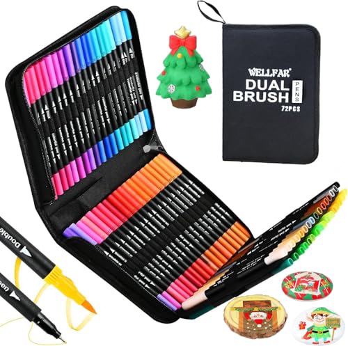 72 Colors Dual Tip Markers for Adult Coloring Books, No Bleeding Fine Pen - color: 72 Colors with bag