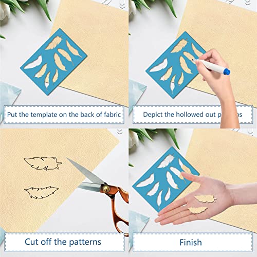 GORGECRAFT 2 Styles Jewelry Shape Template Reusable Earrings Making Plastic Feather Cutouts Cutting Stencil Lapidary Templates for Cabochons Bracelets Earrings Making Jewelry DIY Crafts 5x3.5 inch - style: Contemporary