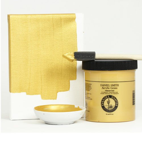 Daniel Smith Acrylic Gesso, 16oz Jar, Iridescent Gold, 284040003