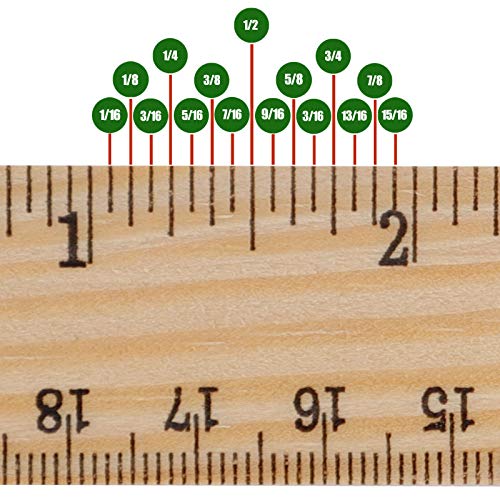 KINJOEK 72 Packs 8 Inch Wooden Rulers Bulk, 20cm Double Sided Pine Wood School Measuring Ruler for Home Student Office Use, 2 Scale - size: 72 Packs 8 Inch