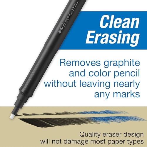 Faber-Castell 185610 - Eraser Pen Precision Eraser Pen, Includes Refill Eraser, for Professionals and Hobby Artists, White - style: Eraser pen