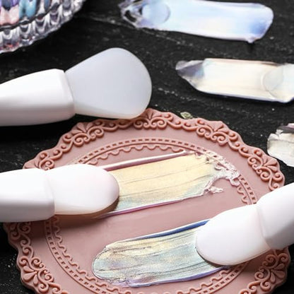 WANDIC 5 Pcs Sealing Wax Stamp Scrapers Spoon Shaped Ball Shaped Scrapers Mixing Scrapers Spoon Silicone Cleaning Tools for Sealing Glue Cleaning Tool - color: White