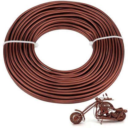 9 Gauge Aluminum Craft Wire, 52.5FT Bendable Armature Wire for Sculpting, Jewelry Making, DIY Crafting, Doll Making, Modelling, Bonsai Training(Copper Brown) - color: Copper Brown