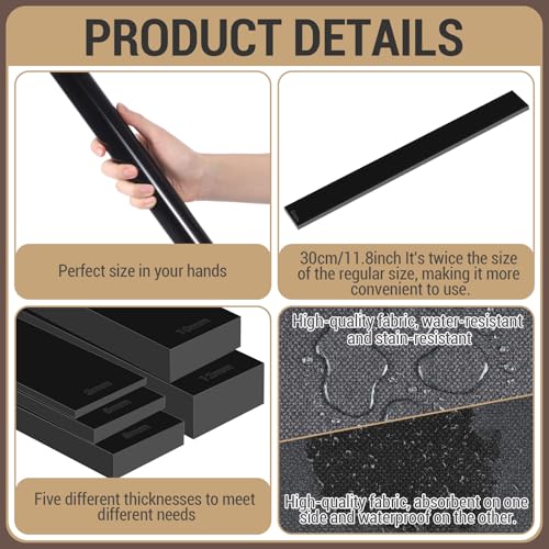 Fiwochic 12 Pcs Acrylic Pottery Tools Set Includes 1 Acrylic Clay Rolling Pin Sculpting Polymer Clay Tools 1 Stain Resistant Tablecloth and 10 Pcs 5 Size Teaching Rolling Mud Stick Guide(Black) - color: Black