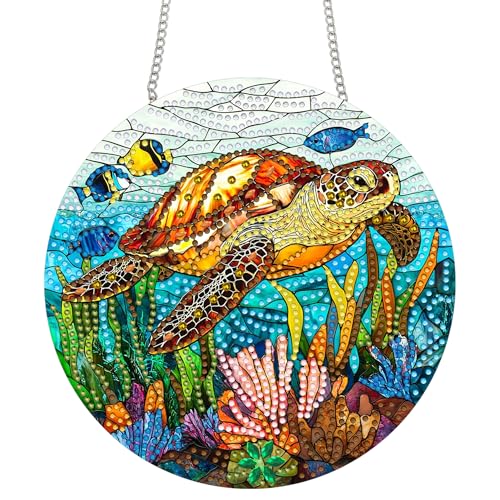 Bimkole Sea Turtle Hanging Diamond Pearl Art Kits for Adults Pendant C8 - color: Sea Turtle