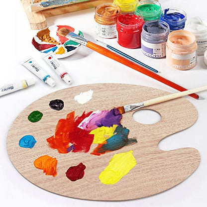 Tamaki Wooden Paint Palette Paint Tray Palettes for Acrylic, Painting Palette Art Pallet for Painting, Thumb Holder Trays for Artist, 1 PCS - size: 13.7 x 9.3 Inch