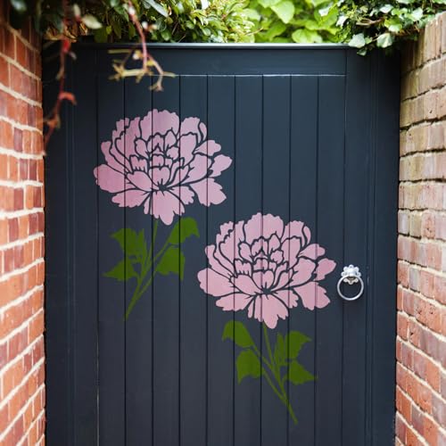 8 Pcs Large Flower Stencils for Painting, 11.81 X 11.81 Inch Flower Stencils for Crafts Reusable, Wood and Wall Stencils for Painting Large Pattern, DIY Templates Holiday Wall Paper (A) - style: A