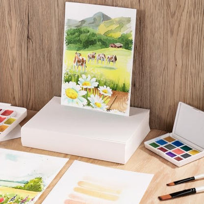 80 Sheets Watercolor Paper Bulk, 5 x 7 in, 110 Lb/230 GSM, Cold Press - size: 5 x 7Inch