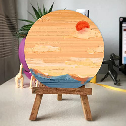 8 Pack Round 8 Inch Painting Canvas Panels | Suitable for Acrylic, Oil, Gouache, Tempera Paints and Various Wet Art Media, Ideal Art Supplies for Beginners and Painters