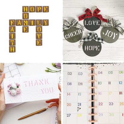 1/2 Inch 3/4 Inch 1 Inch Military Letter and Number Stencil Reusable Small Paint Stencils for Labels, Crafts, Journal, Wall Sign, Fabric, Paper, Door (leter6)