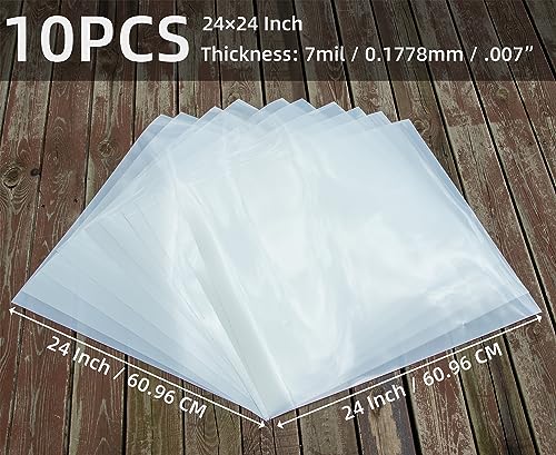 24X24 Inch 7mil Blank PET Laser Cutting Stencil Plastic Sheets (10 Pack), Food-Safe Mylar Template Material for Crafting, Template Material for Cutting Machines, Cricut Venture, Laser Cutting - size: 7mil, 24" x 24", 10 Pack