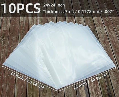 24X24 Inch 7mil Blank PET Laser Cutting Stencil Plastic Sheets (10 Pack), Food-Safe Mylar Template Material for Crafting, Template Material for Cutting Machines, Cricut Venture, Laser Cutting - size: 7mil, 24" x 24", 10 Pack