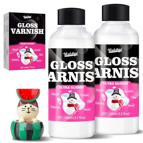 Air Dry Clay Varnish 200ml/7oz | Clear Clay Sealant, Waterproof, High Gloss Varnish, Prevents Cracking, Scratching and Abrasion of Craft Pottery etc