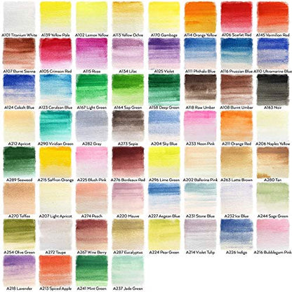 Arteza Watercolor Paint Set and Stretched White Blank Canvas Multi Pack Bundle, Painting Art Supplies for Artist, Hobby Painters & Beginners