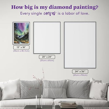 DIAMOND ART CLUB Lunar Reflections Diamond Art Kits for Adults | Premium Diamond Painting Kit, Fun DIY Crafts for Adults, Round Diamond Art Canvas, 13" x 18" (33 x 45.7 cm) - color: Lunar Reflections