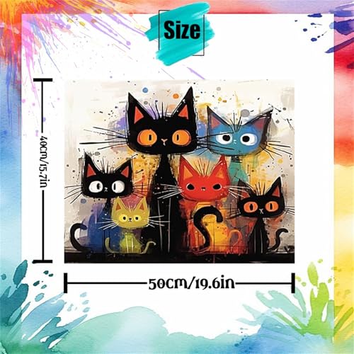 Hestarcul Cat Paint by Numbers Kits for Adults,Easy Adult Painting by Number on Canvas for Beginner, DIY Watercolor Painting for Gift Home Decor Relax. (cat) - color: cat