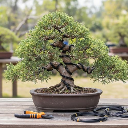 5 Rolls Bonsai Wire, 147 Feet Aluminum Bonsai Training Wires, 5 Sizes Plant Training Wires Black Plant Wires Aluminum Wire for Bonsai Tree Training Indoor DIY Crafts (1mm, 1.5mm, 2mm, 2.5mm, 3mm) - size: 1mm/1.5mm/2mm/2.5mm/3mm
