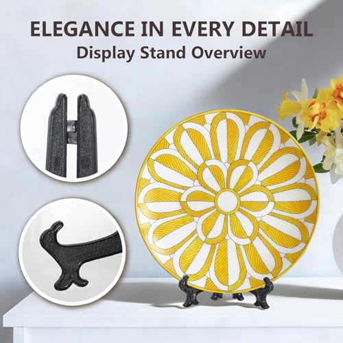 Artliving 6 Inch Black 12pcs/Set Plastic Easels Plate Display Stands Picture Frame Stand Holder - color: Black, size: 6 inch (12 pack)