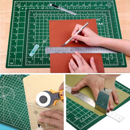A4 Self Healing Cutting Mat - Double Sided Craft Mat with Grid Lines, Non-Slip Work Surface for Crafting & DIY Projects (Washable Reusable) - size: 11.8"L x 8.7"W