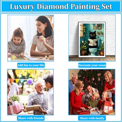 Arttoplus Black Cat Diamond Art Kits for Adult Beginner 12x16 inch - color: G9348-US
