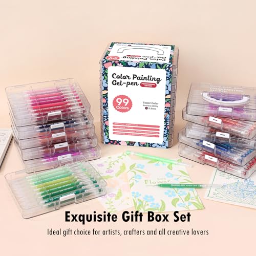 Acrylic Gel Pens for Coloring, 99 PCS Premium Gift Box Set - color: 99 Colors