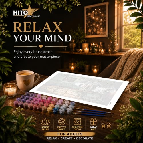 HITO Halloween Paint by Numbers Kit for Adults Ghost 16x20 Inch Frameless - color: The Ghost of the Toilet