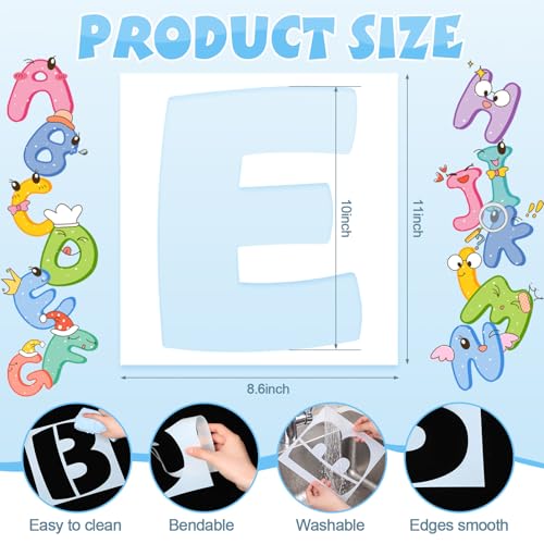 SATINIOR 10 Inch Large Letter Stencils and Numbers, 36 Pcs Reusable Alphabet Stencils Plastic Numbers Templates Craft for Wood Wall Fabric Signage Chalkboard Painting DIY Projects (Cute) - size: 10 Inch, style: Cute