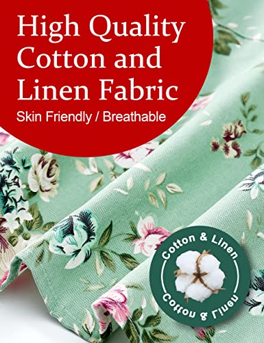 Cozy Adjustable Cross Back Aprons for Women with Pockets Cotton Linen Cooking Kitchen Baking - color: Rose Flowers