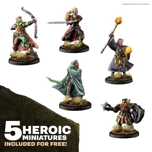 The Army Painter, GameMaster Adventure Starter Set, 15 x 18 ml | 15 x 18ml Warpaints Fanatic Acrylic paints, incl. a Brush-On Primer, 5 FREE Miniatures & 1 Brush - For Warhammer & Dnd - color: Adventure Starter Paint Set