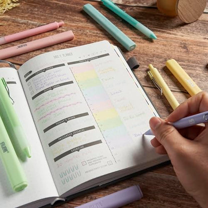 BLIEVE - Aesthetic Highlighters and Gel Pens With Soft Ink and Chisel Tip, Bible Highlighters and Pens No Bleed, Dry Fast Easy to Hold, for Bible Journaling Planner School Supplies (CANDY) - color: CANDY