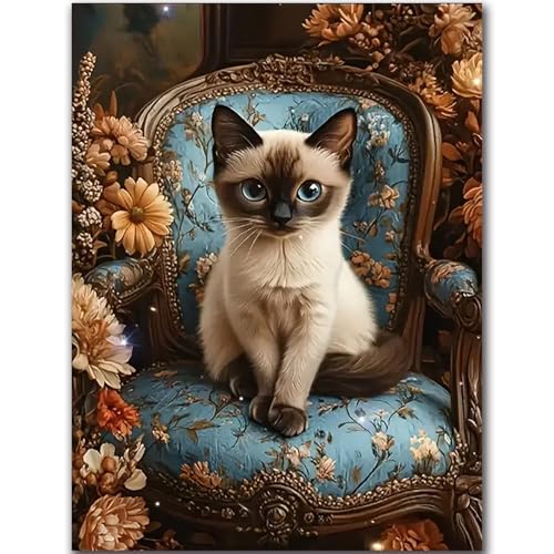 igoodom Cat Diamond Art Kits for Adults, DIY Wall Decor | Diamond Painting Kit - Sparkling Full Drill Design Perfect for Home Decor, Holiday Gifting, And Relaxing Crafting 12x16inch - color: MZ0571, size: 11.8x15.7in(30x40cm)