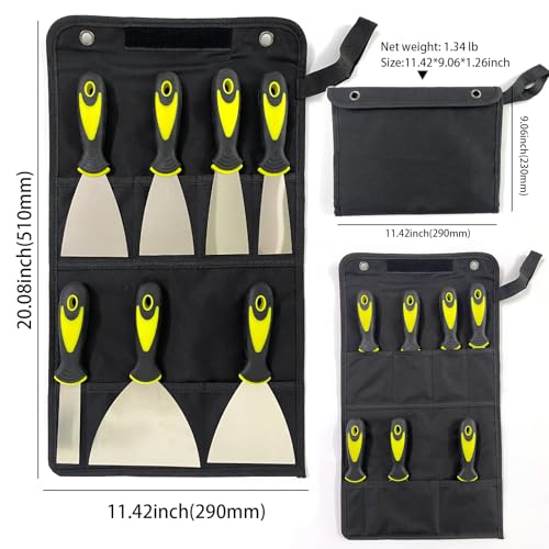 7-Piece Putty Knife Set, 1" 1.5" 2" 2.5" 3" 4" 5" Stainless Steel Paint Scraper Set for Drywall Repairing and Clearing, Wallpaper Removal, Putty Applying Adhesive, Plaster Scraping