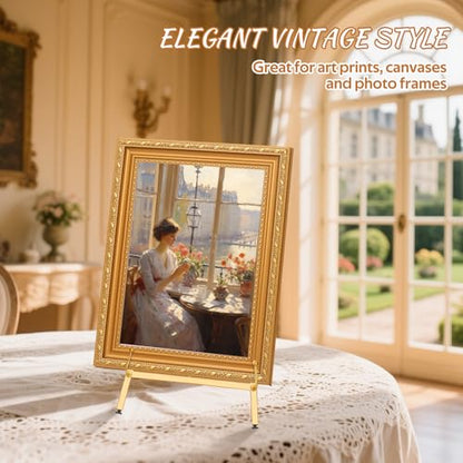 2 Pack Metal Easel Stand 16.5" H x 8.7" W x 4.3" D Table Top Easel Stand for Display Tripod Art Picture Mirror Modern Plate Holder for Display Photo, Book, Wedding Sign, Menu Board, Canvas