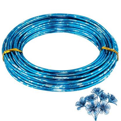 12 Gauge Aluminum Craft Wire for Jewelry Making, 32.8FT Bendable Metal Wirefor Bonsai Armature(Blue Silver) - color: Blue Silver