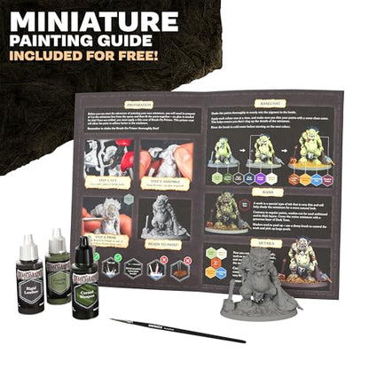 The Army Painter, GameMaster: Wandering Monsters Role-playing Paint Set, 15x18 ml Fanatic Acrylic Paints, incl. Metallics, Wash, Primer, 1 Brush & 1 Free Miniature - For Warhammer & Dnd | Warpaints Fanatic Acrylic Paints, incl. Metallics, Wash, Primer, 1