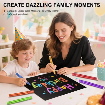 IVSUN 128 Colors Art Markers Set + 18 Super Golden Metallic Markers