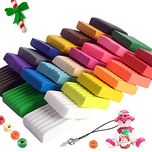 CiaraQ 24-Color Polymer Clay Oven Bake Modeling Kit - color: 24 Colors(Color boxed), size: 20g / pcs