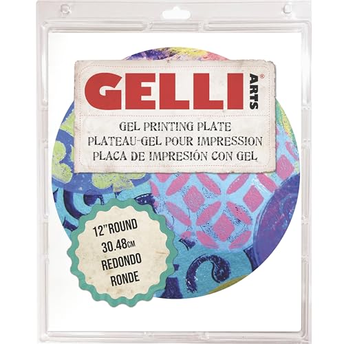 Gelli Arts 12" Round Gel Printing Plate – Reusable Gel Printing Plate, Printmaking Supplies, Monoprinting at Home, Arts and Crafts – Easy Cleaning & Storage – Made in the USA - size: 12" Round